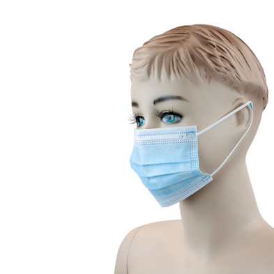 #2207 Dynarex Disposable Blue 3-Ply Pleated Youth Face Masks